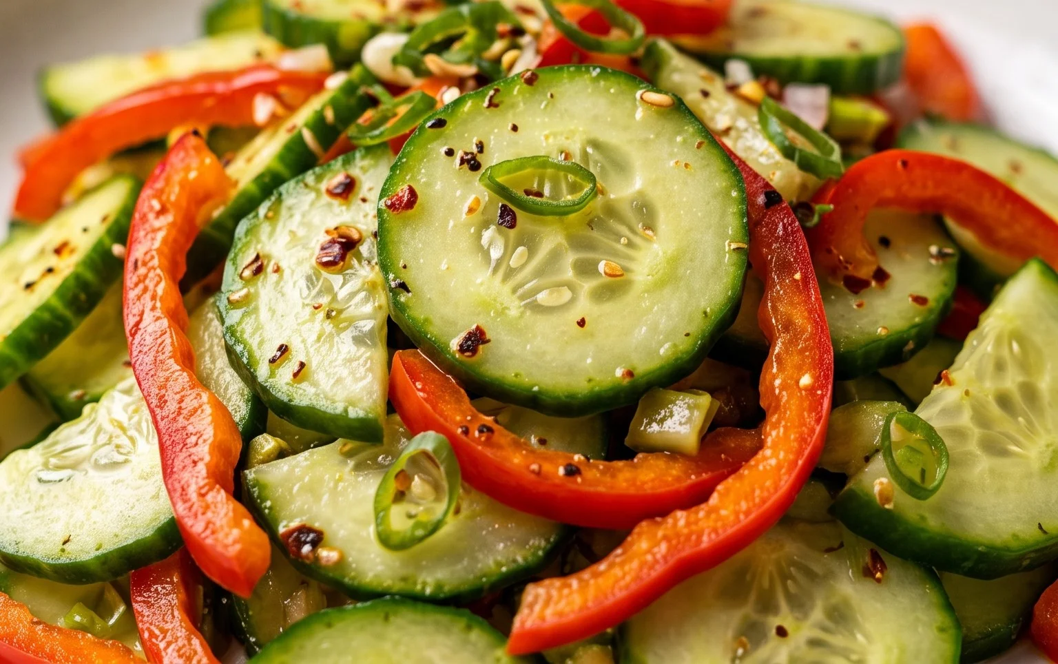 Viral TikTok Cucumber & Bell Pepper Salad