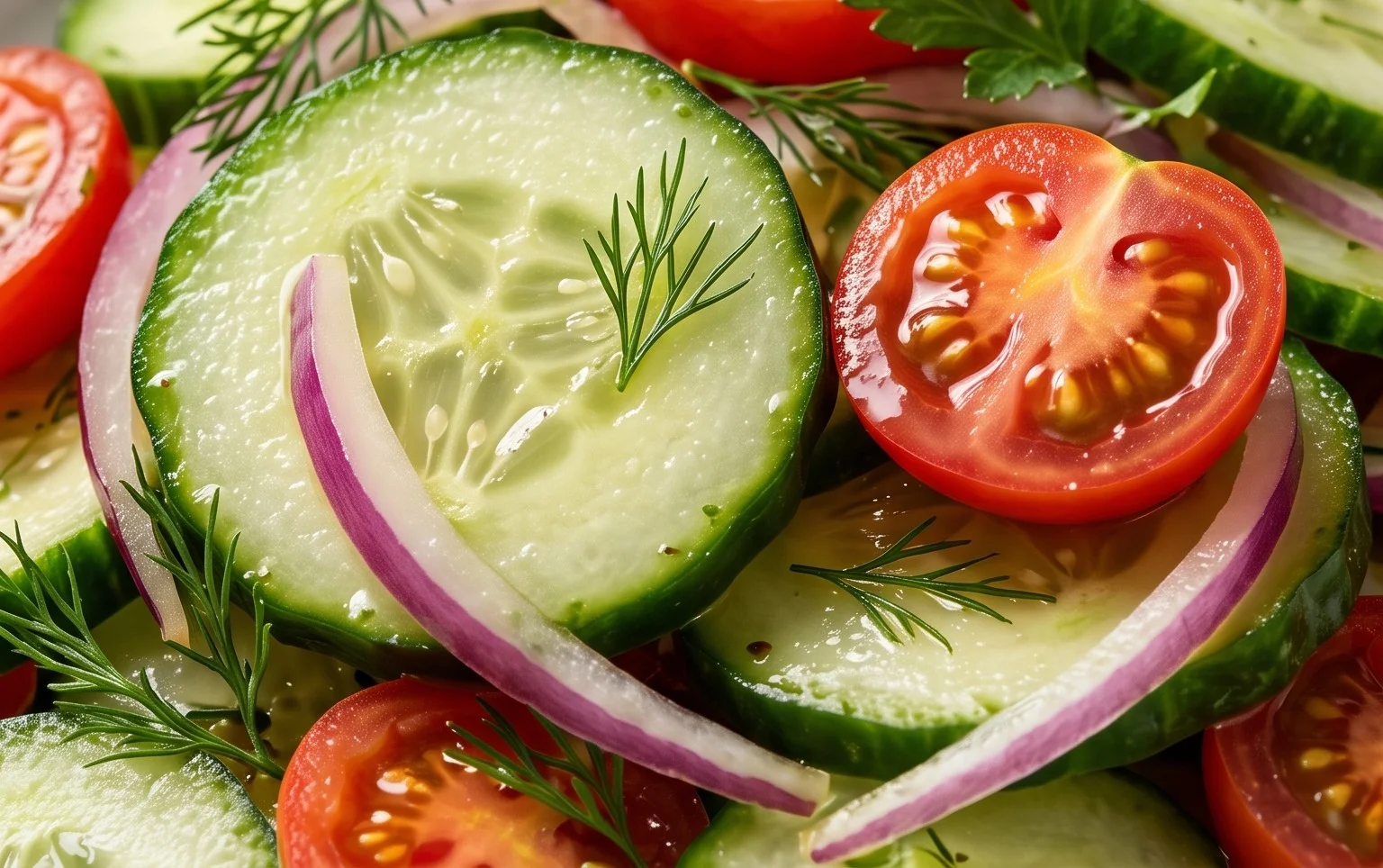 Marinated Cucumber, Tomato, and Onion Salad