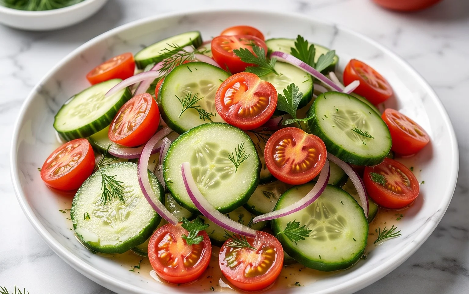Salade Tomate Concombre Oignon Marinée: Fraîche & Savoureuse